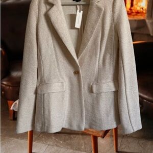Anthropologie Beige Textured Blazer
